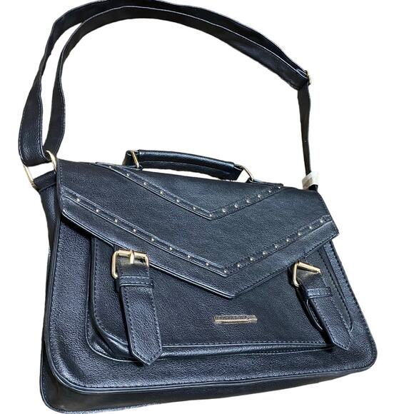 NWT Rampage Black satchel style purse with handle, shoulder strap or cross body - Picture 9 of 10